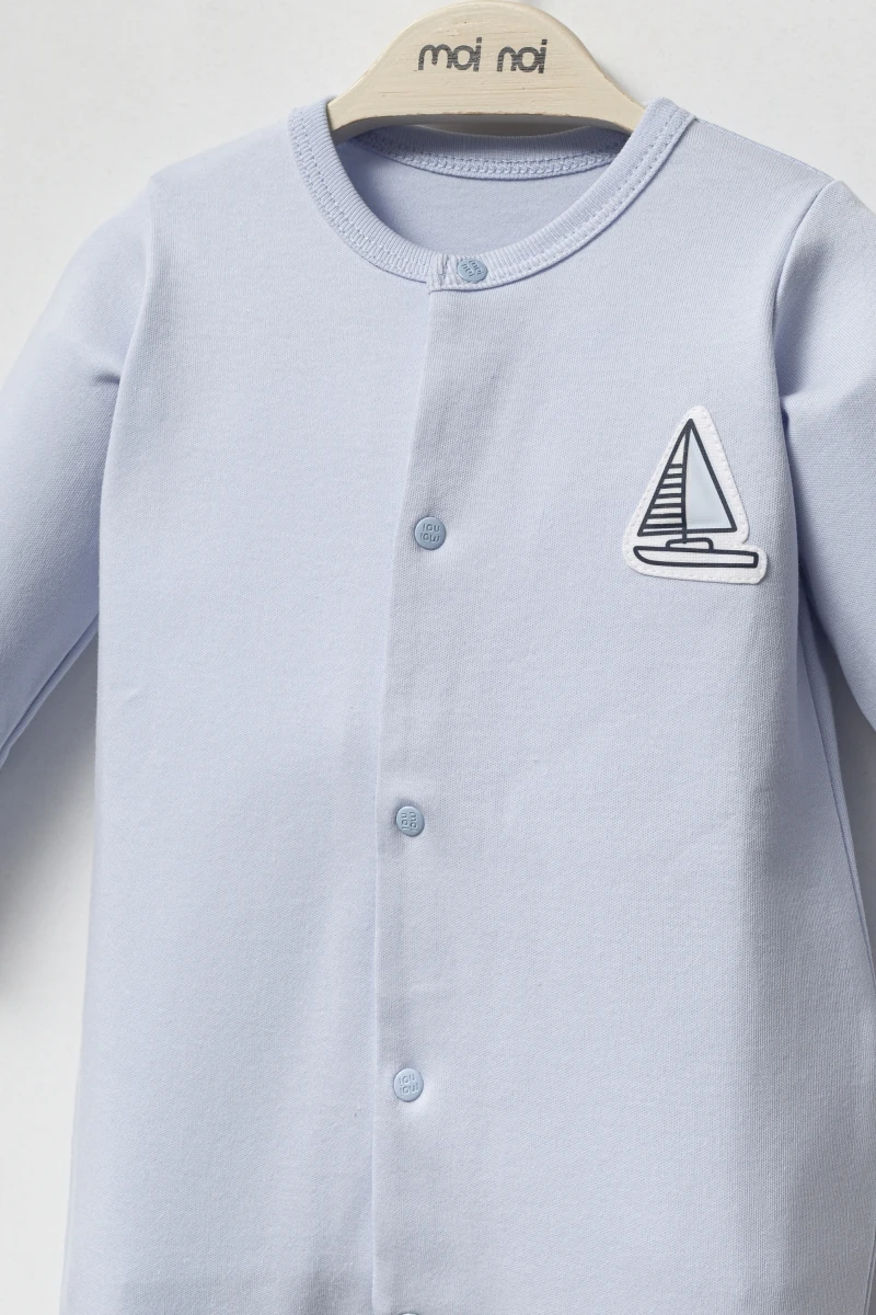 Oeko-Tex Sertifikalı Captain 10’lu Kendinden Eldivenli Erkek Bebek Yenidoğan Hastane Çıkışı Seti