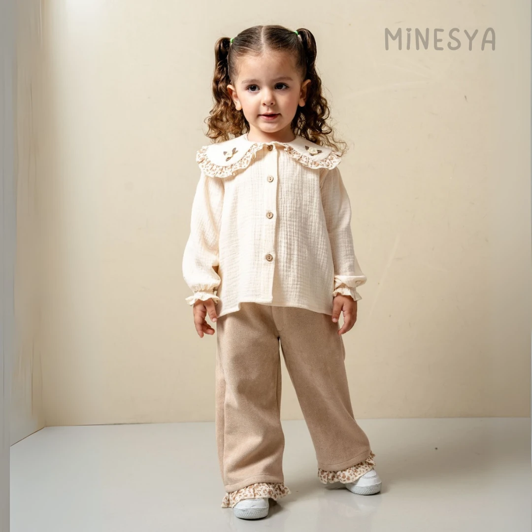 Oeko-Tex Sertifikalı Kız Bebek 3’lü Süet Takım