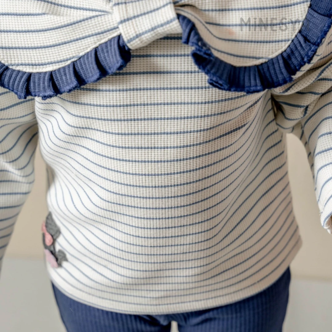 Oeko-Tex Sertifikalı Fırfır Yaka Kedi Detaylı Kız Bebek 2’li Takım