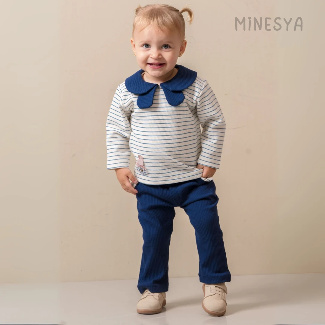 Oeko-Tex Sertifikalı Rahar Kalıp Kız Bebek 2’li Takım - Lacivert