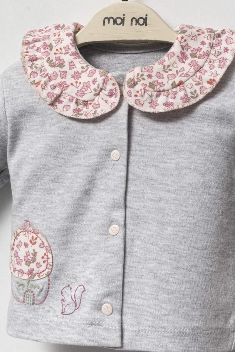 Oeko-Tex Sertifikalı Kız Bebek 5’li Organik Çiçek Desenli Hastane Çıkış Seti