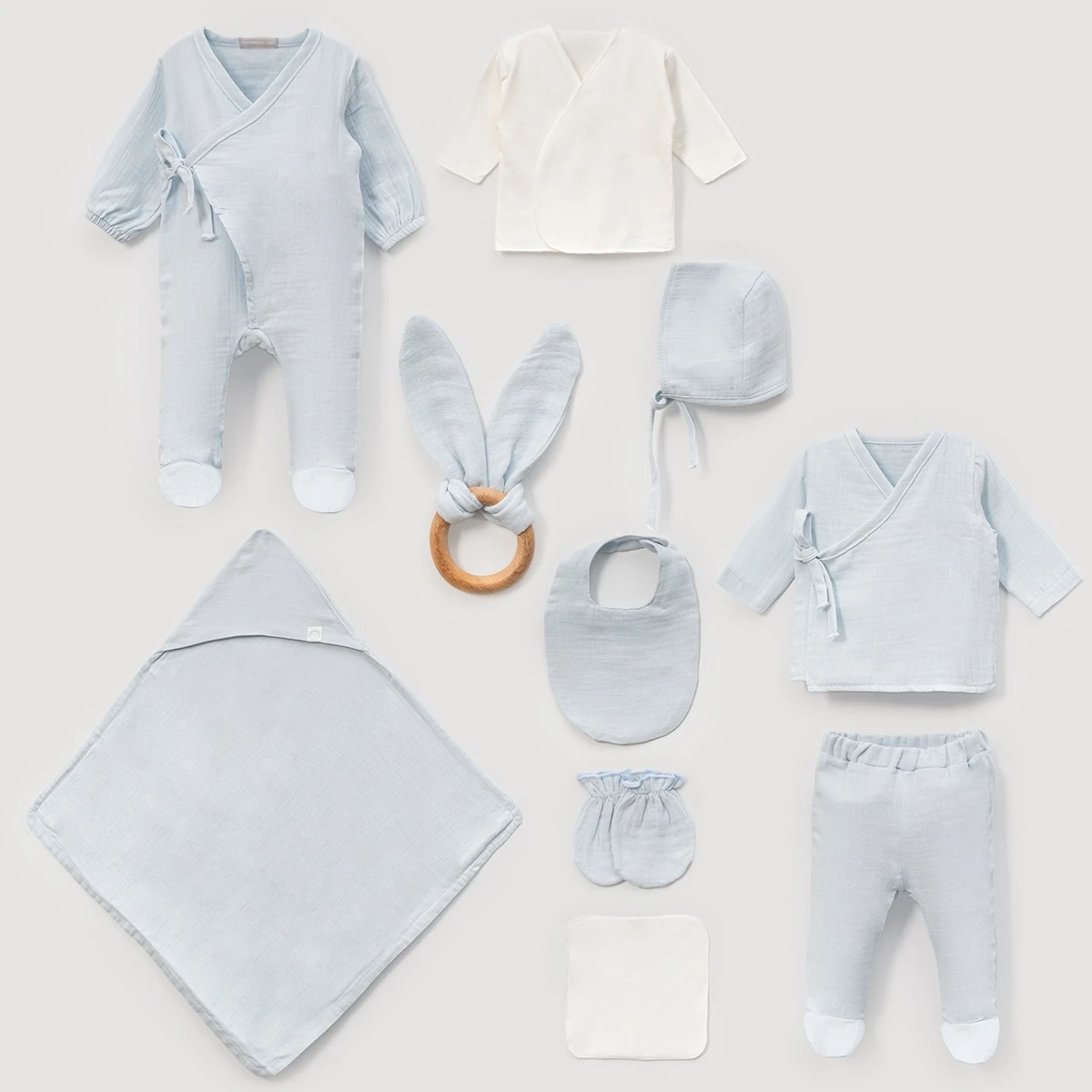 %100 Pamuk 10’lu Müslin Yenidoğan Hastane Çıkışı Seti