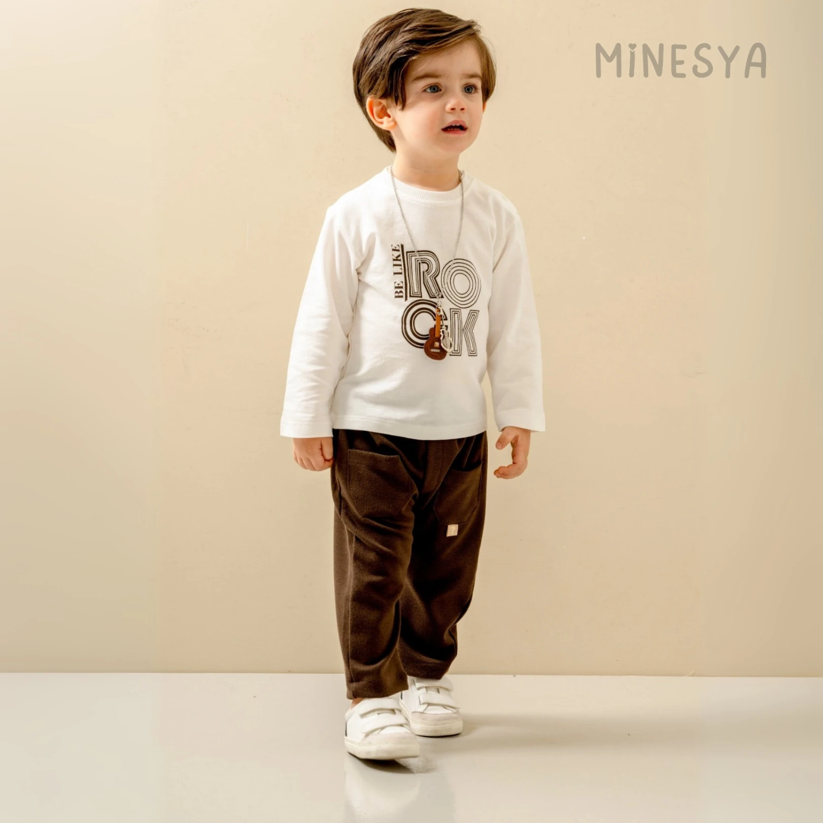 Oeko-Tex Sertifikalı Erkek Bebek 3’lü Rock Temalı Takım (Kolye Hediyeli)