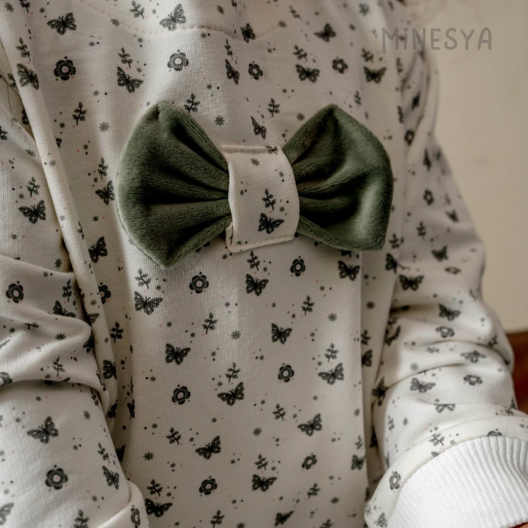 Oeko-Tex Sertifikalı Fiyonklu Sweatshirt ve Pantolon Kız Bebek 2’li Takım 