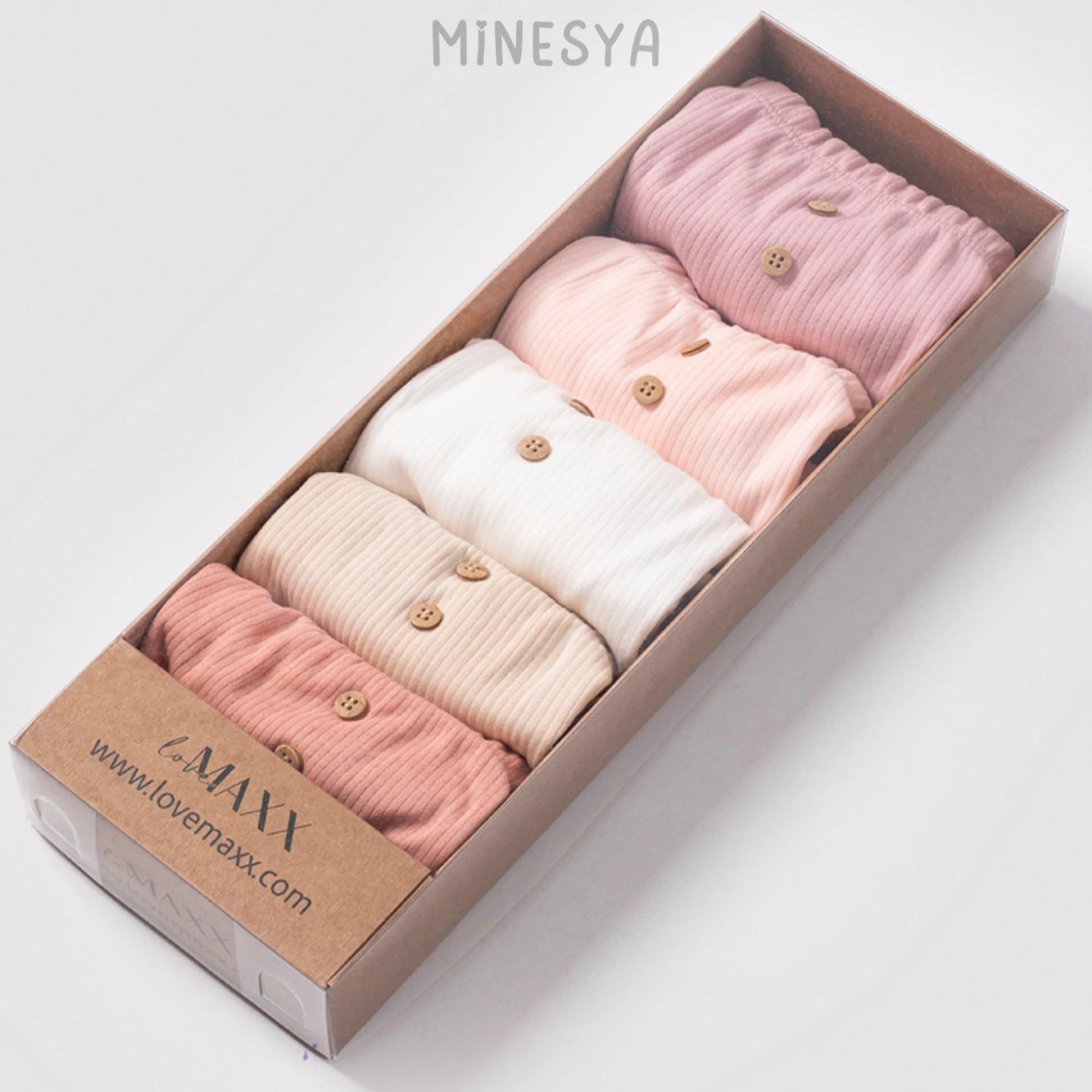 %100 Pamuklu Kaşkorse Patikli 5'li Kız Bebek Pantolon (Kutulu)