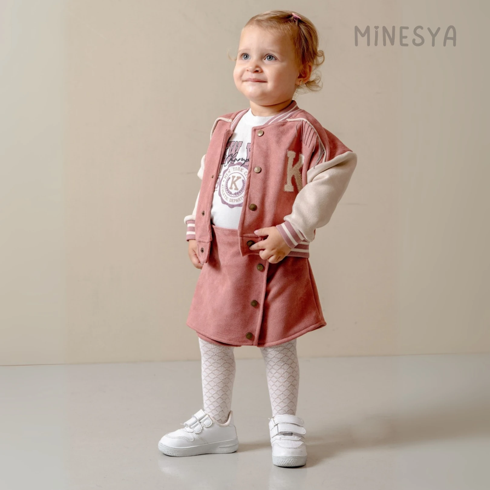 Modern Kolej Tarzı: 3’lü Şort Etekli Kız Bebek Takım