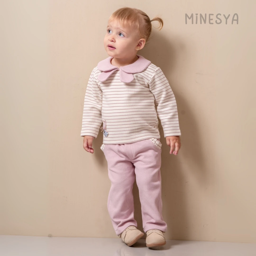 Oeko-Tex Sertifikalı Rahar Kalıp Kız Bebek 2’li Takım - Toz Pembe