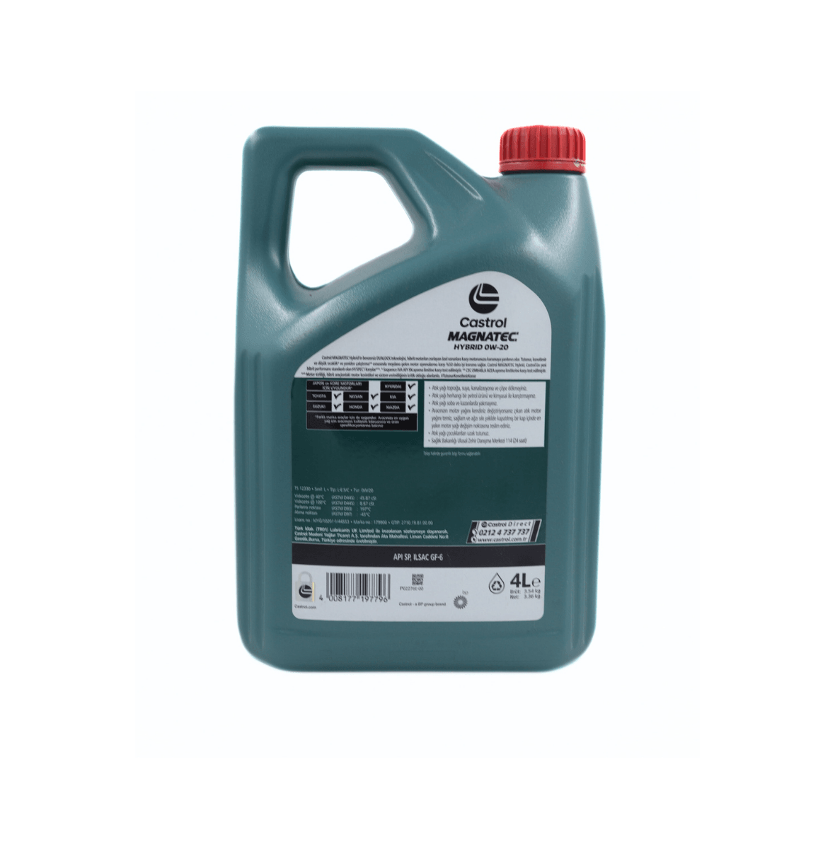 MOTOR YAĞI 4L 0W20 MAGNATEC / HYBRID CASTROL