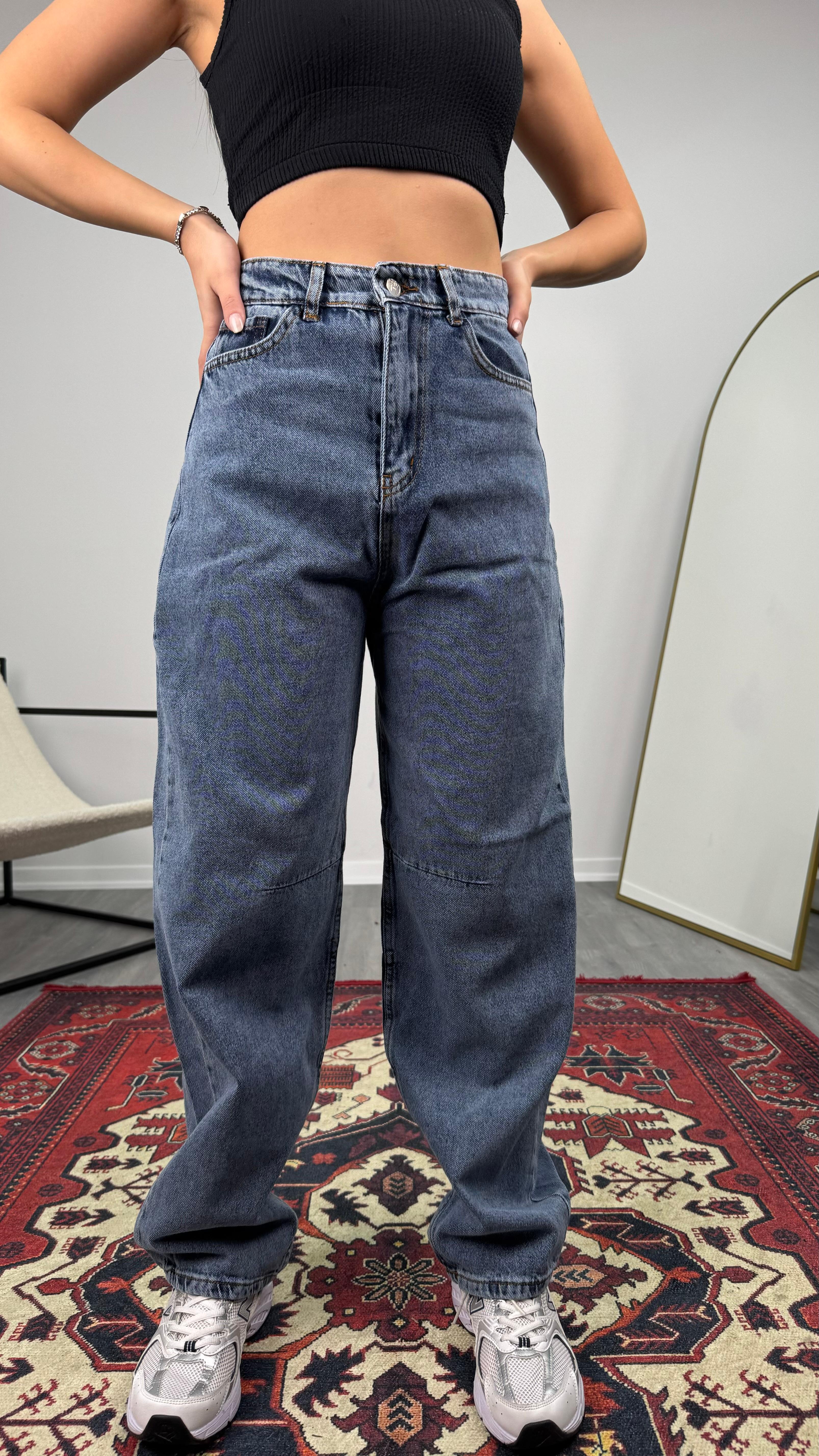 Baggy Jean Pantolon MSTF4 - Mavi