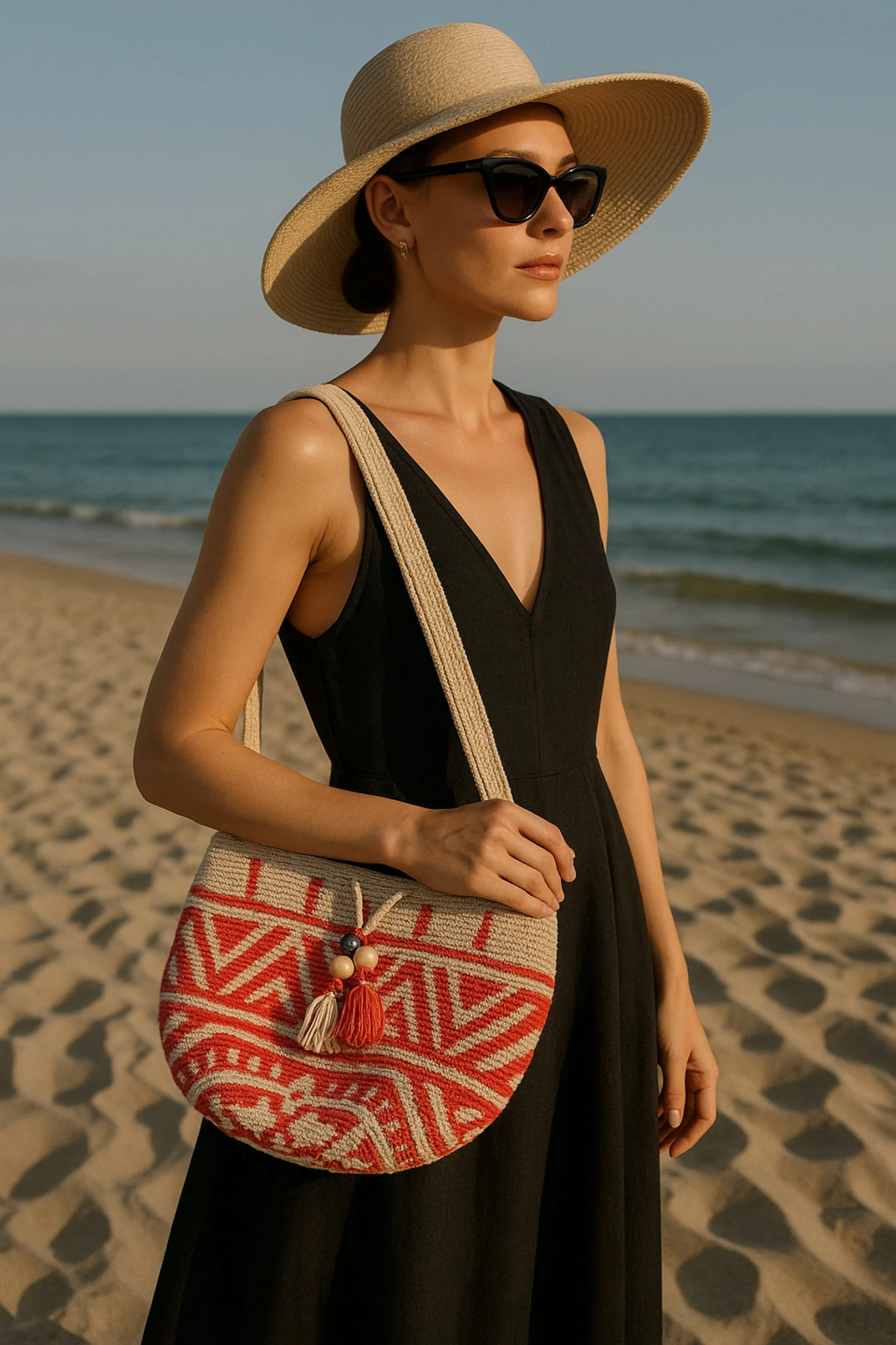 Bohem Dokulu El Yapımı Pembe Çanta image