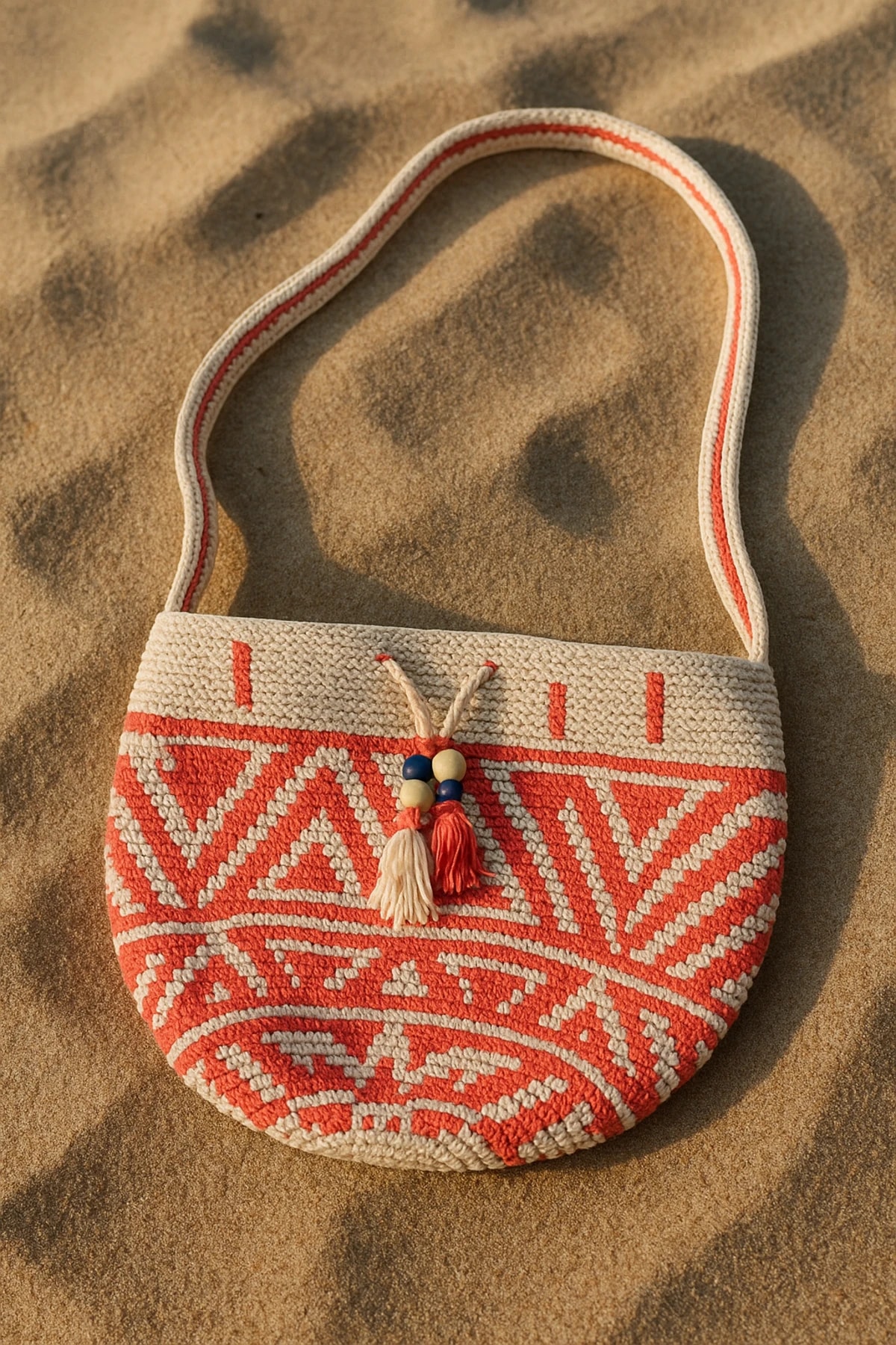 Bohem Dokulu El Yapımı Pembe Çanta