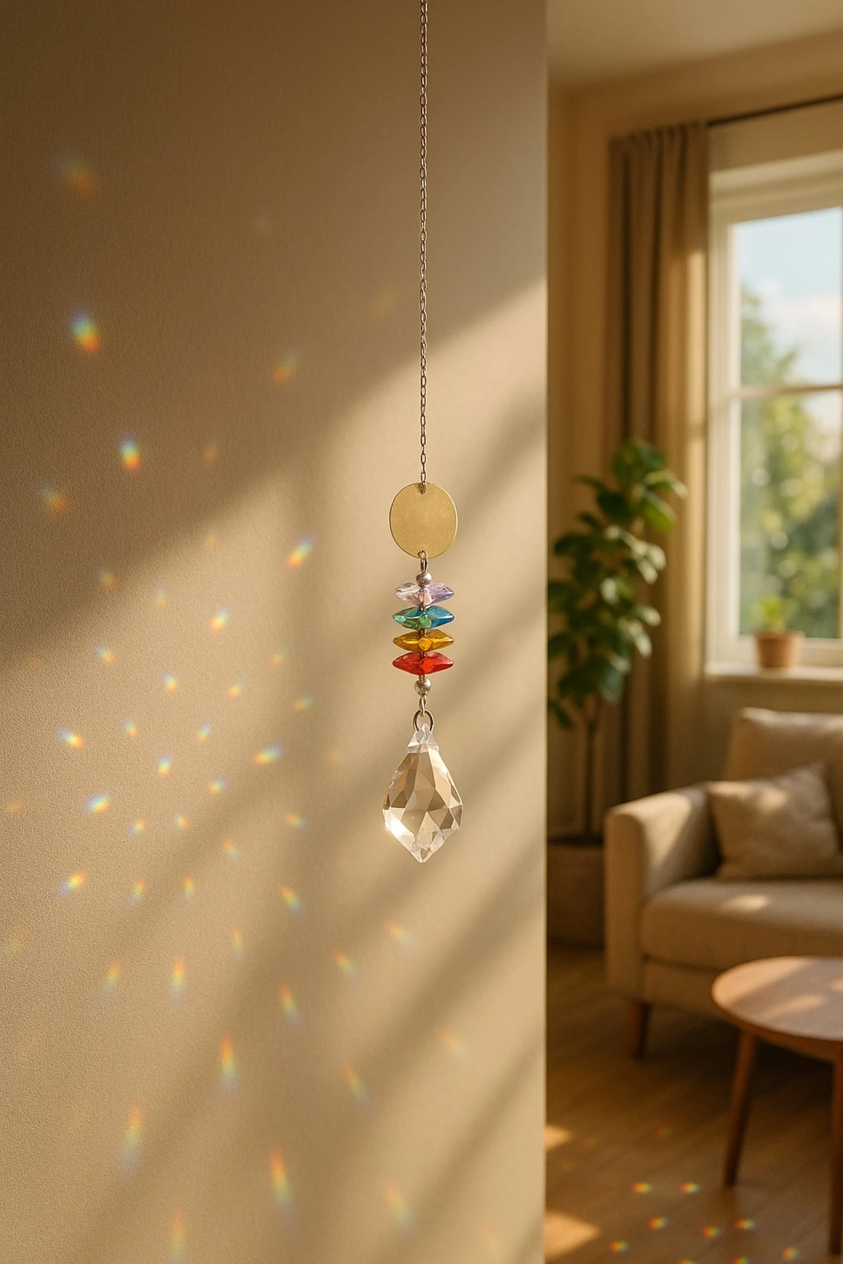 Yedi Çakra Kristalli Güneş Işığı Kristali 