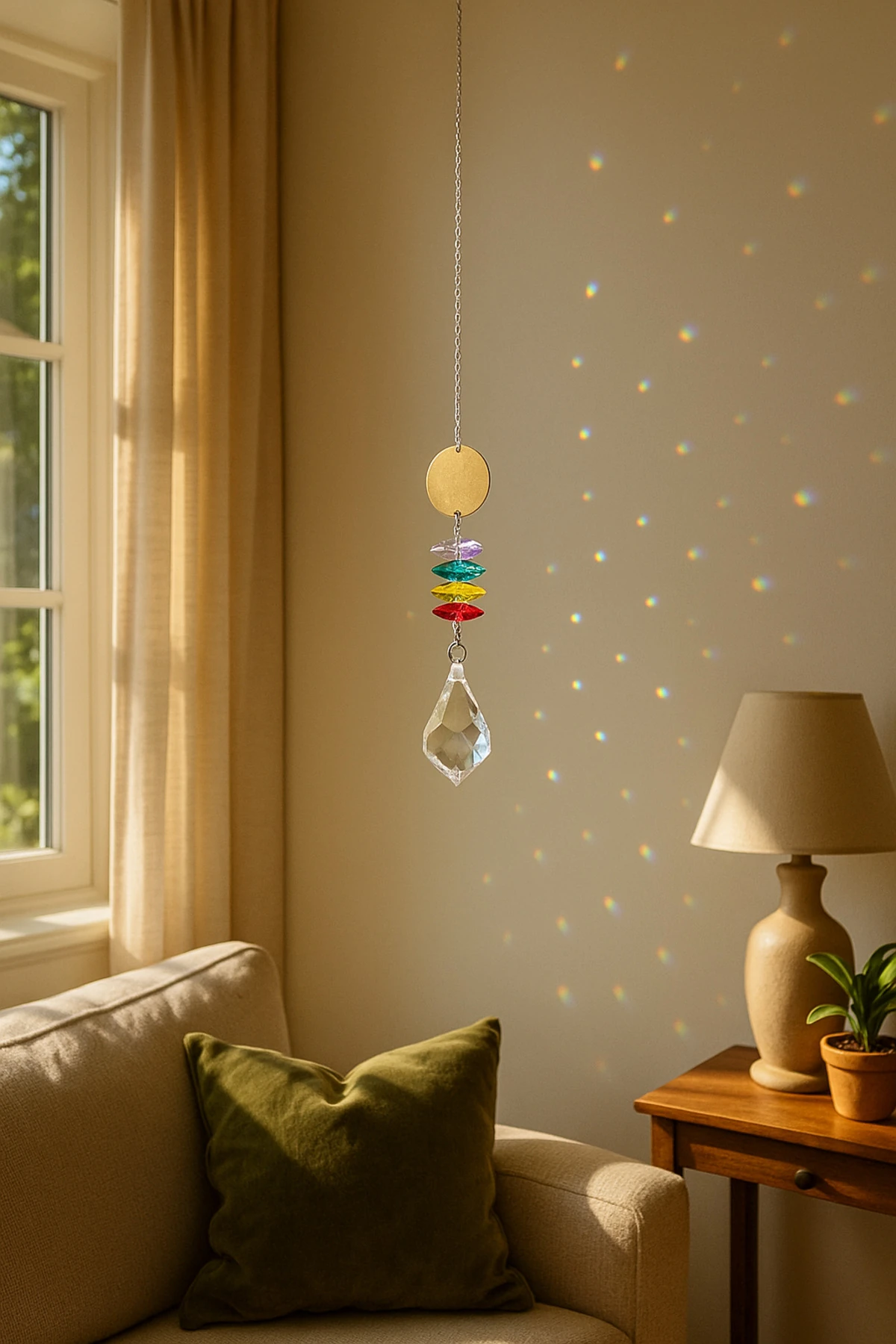 Yedi Çakra Kristalli Güneş Işığı Kristali  image