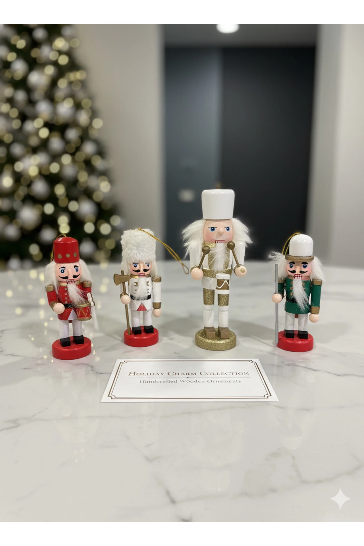 El Yapımı Ahşap Kurşun Asker Süs Seti (4'lü Koleksiyon) main variant image