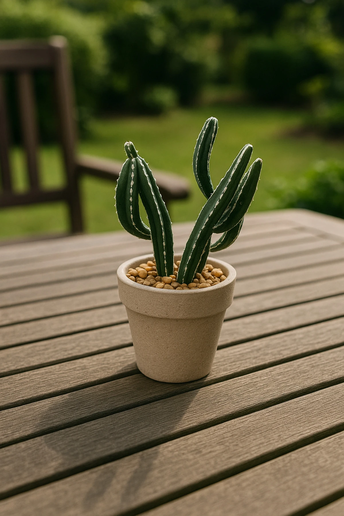 Doğal Taş Detaylı Mini Yapay Kaktüs  main variant image