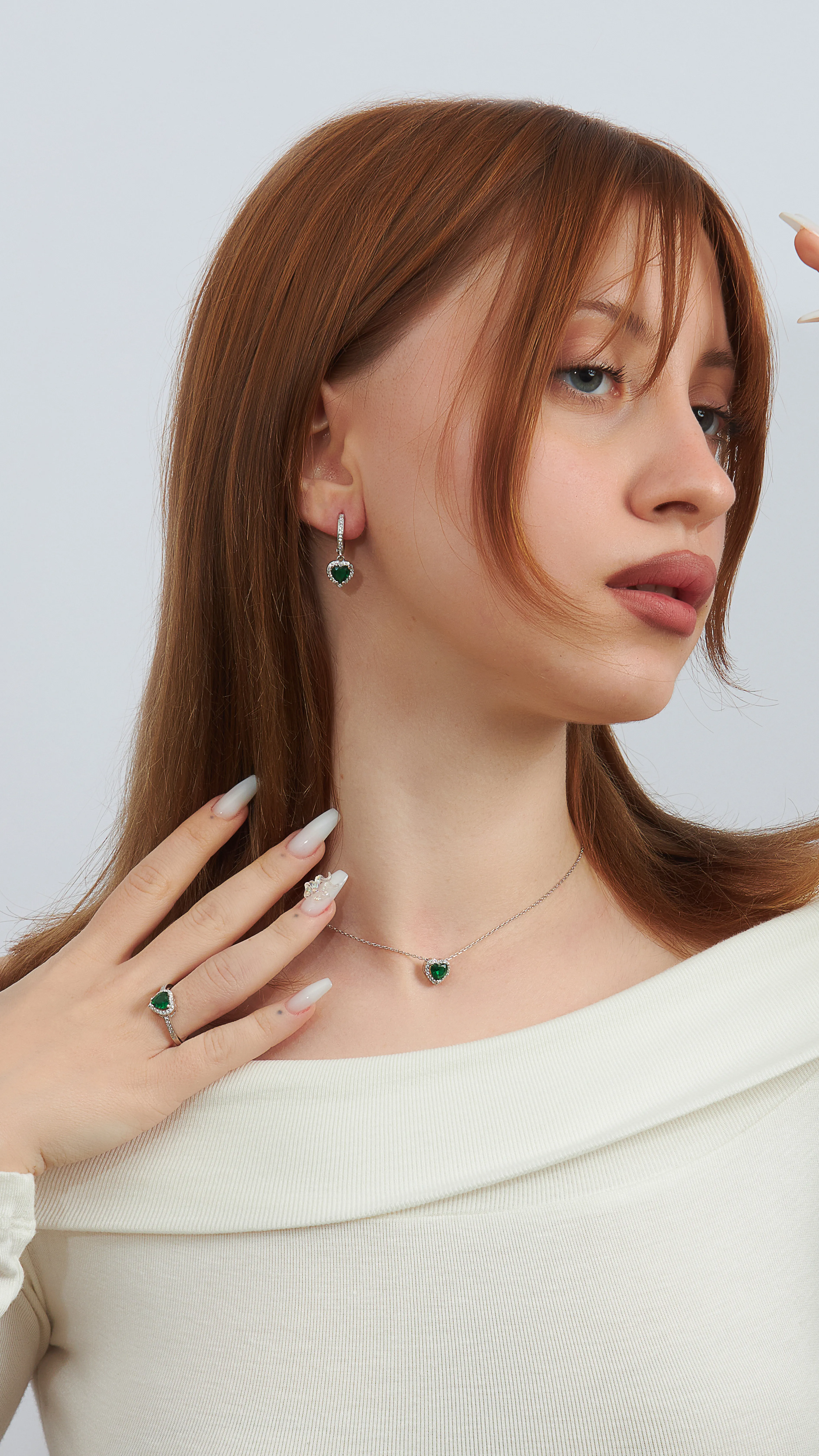 KALP TAŞLI SİLVER SET