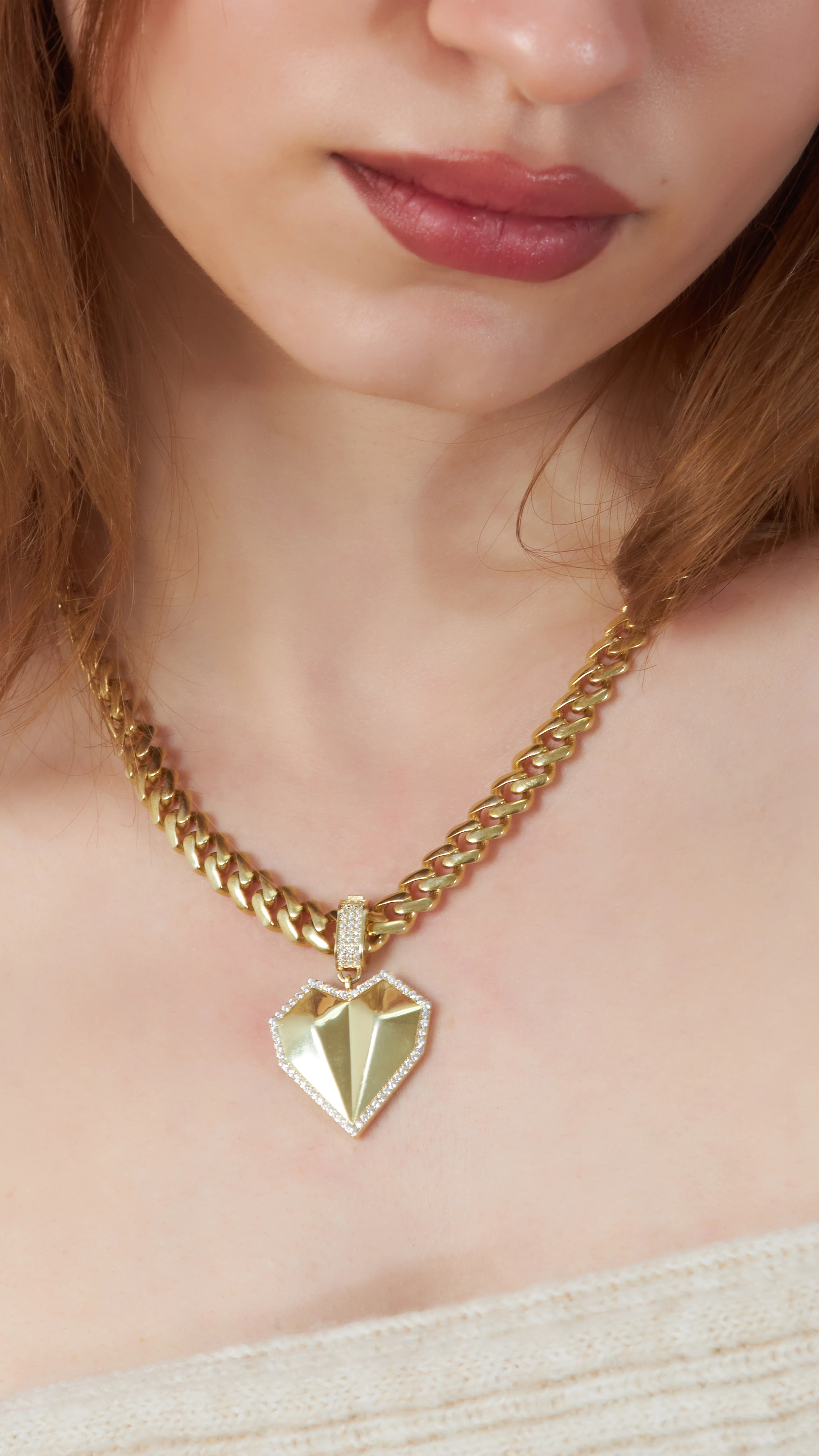 GURMET KALIN ZİNCİR VE KALP CHARM SET