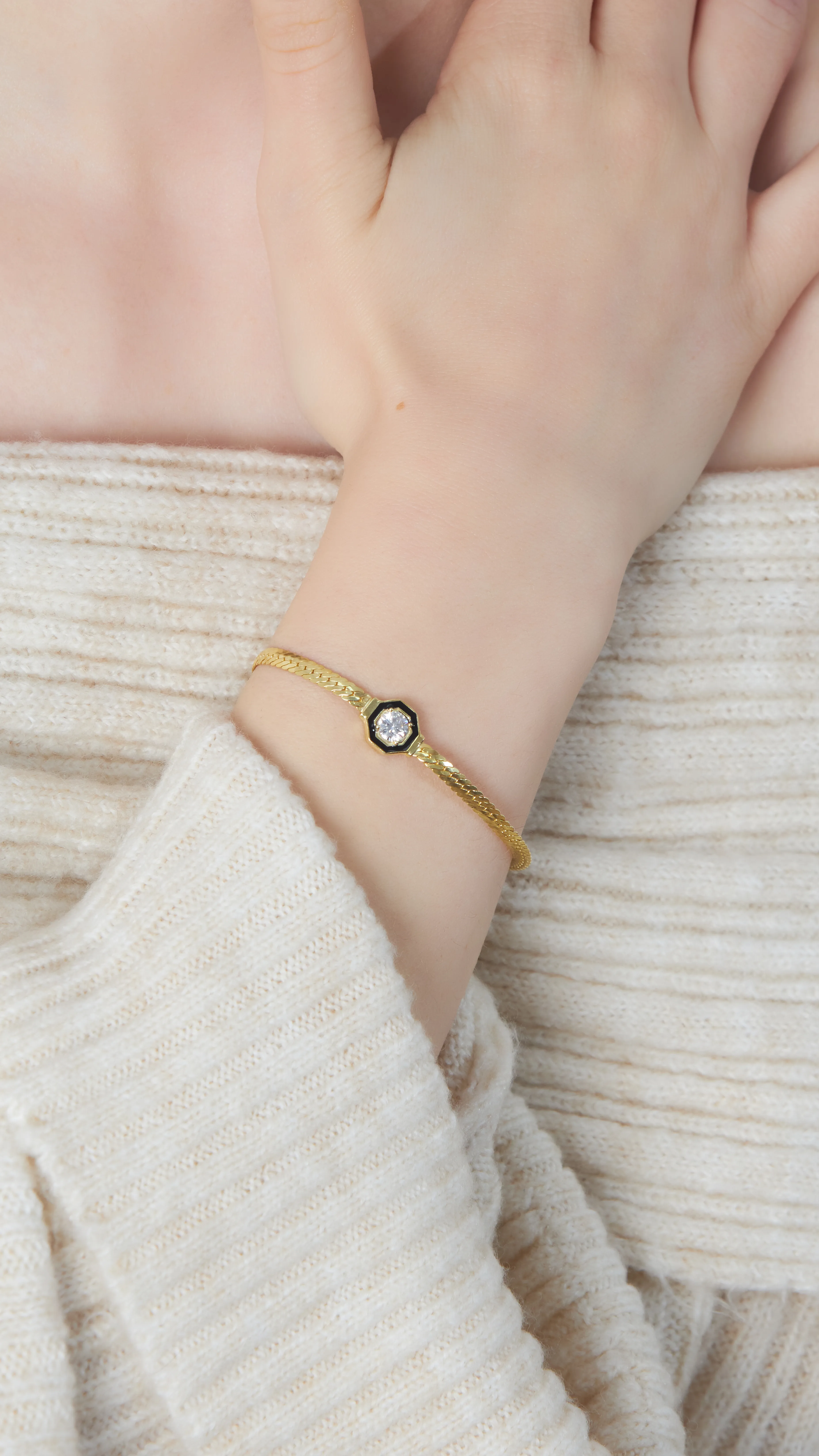 İTALYAN ZİNCİR TAŞLI BİLEKLİK