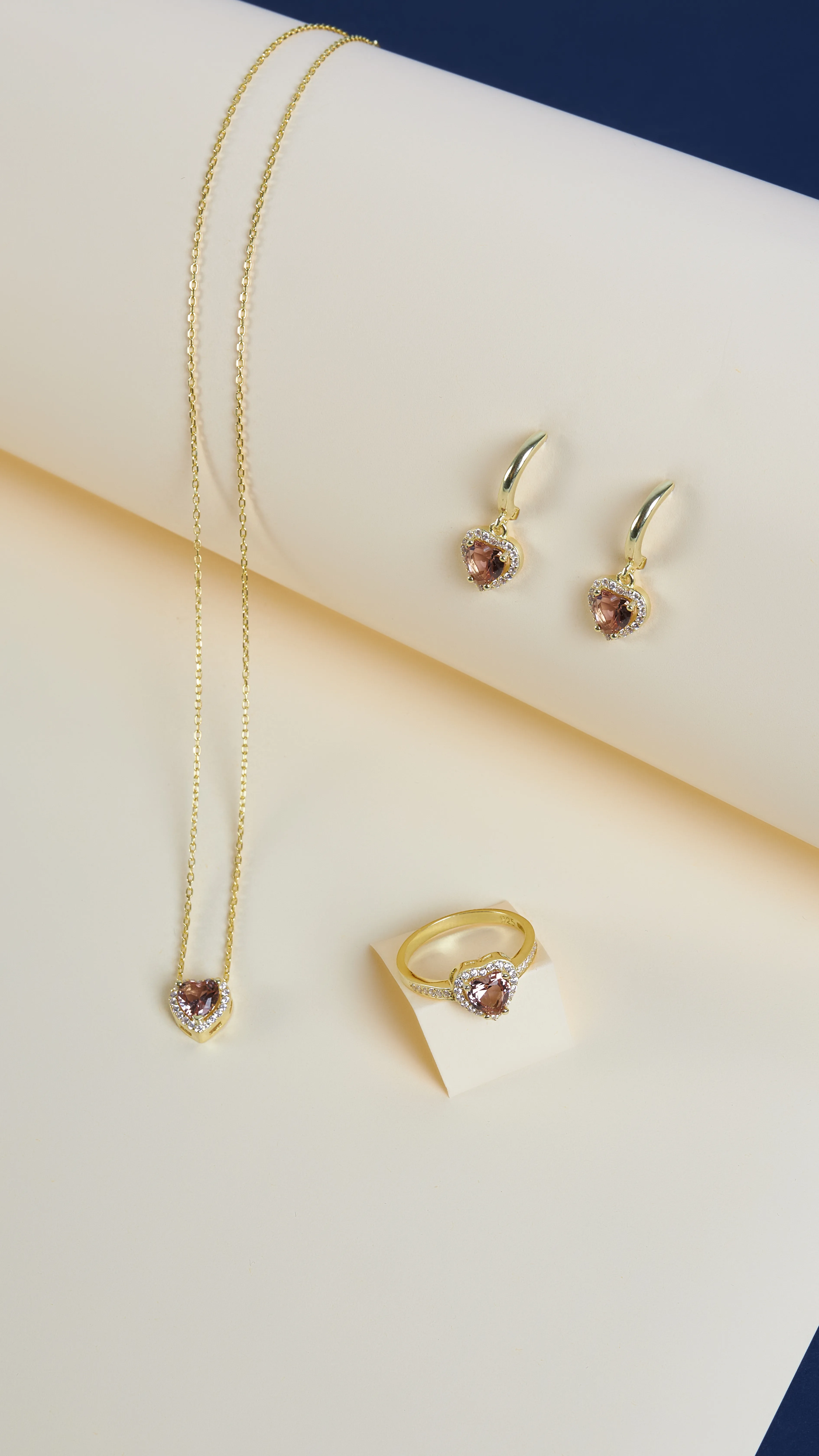 KALP TAŞLI GOLD SET