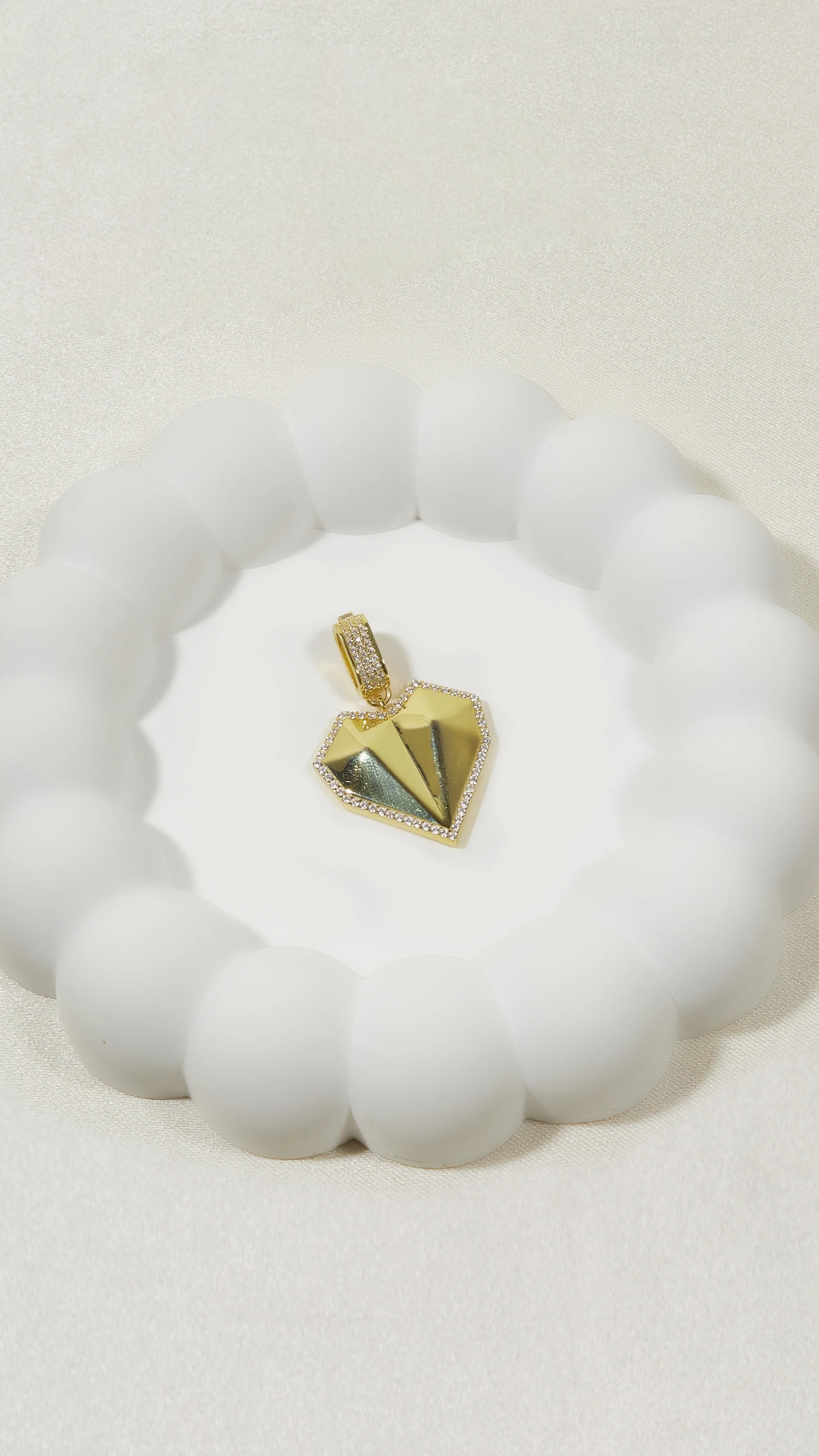 TAŞLI KALP KOLYE UCU (CHARM)