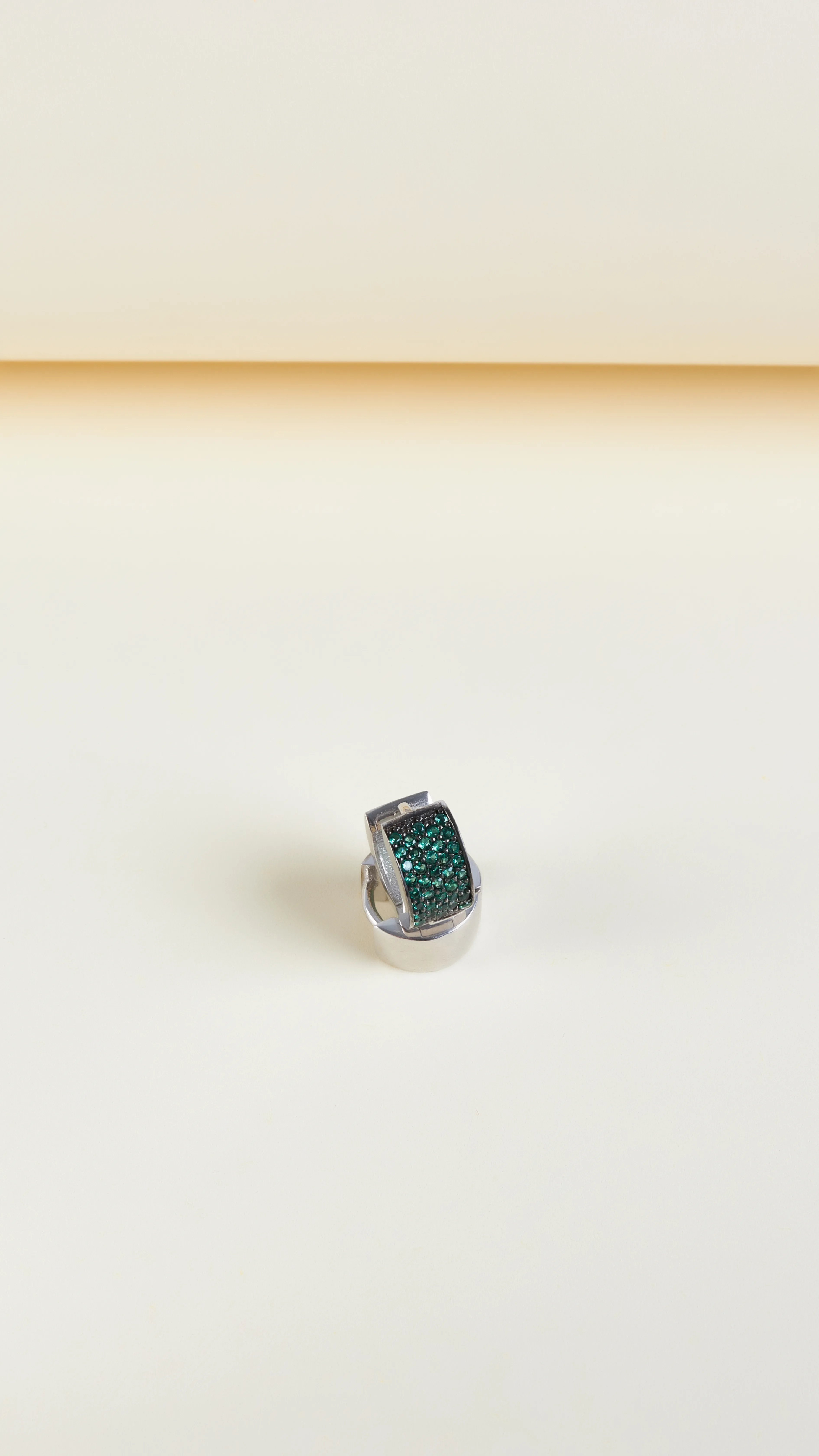 11 MM YEŞİL ZİRKON TAŞLI HALKA KÜPE