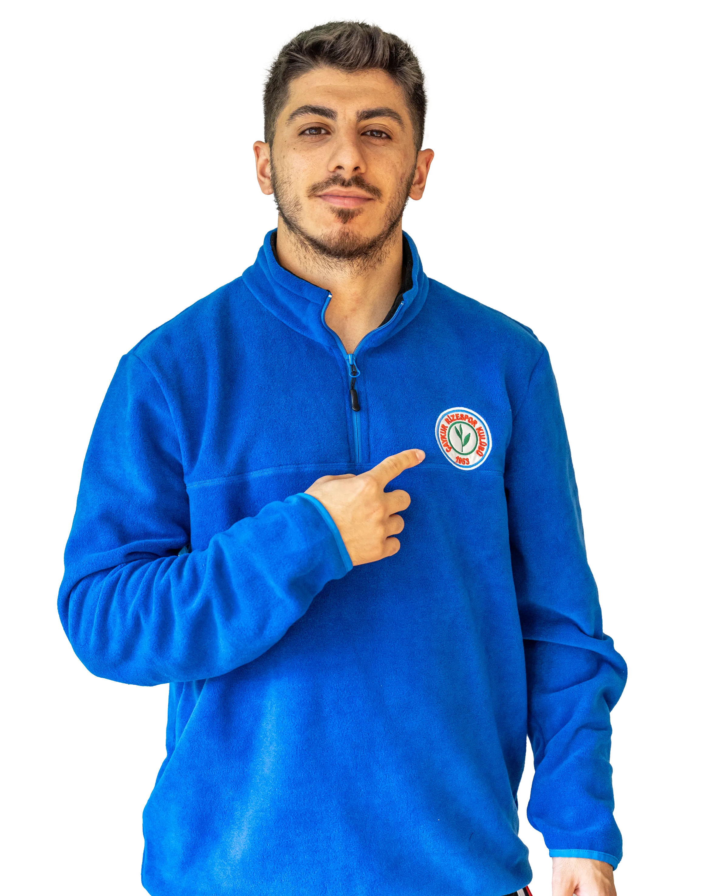 MAVİ YARIM FERMUARLI SWET