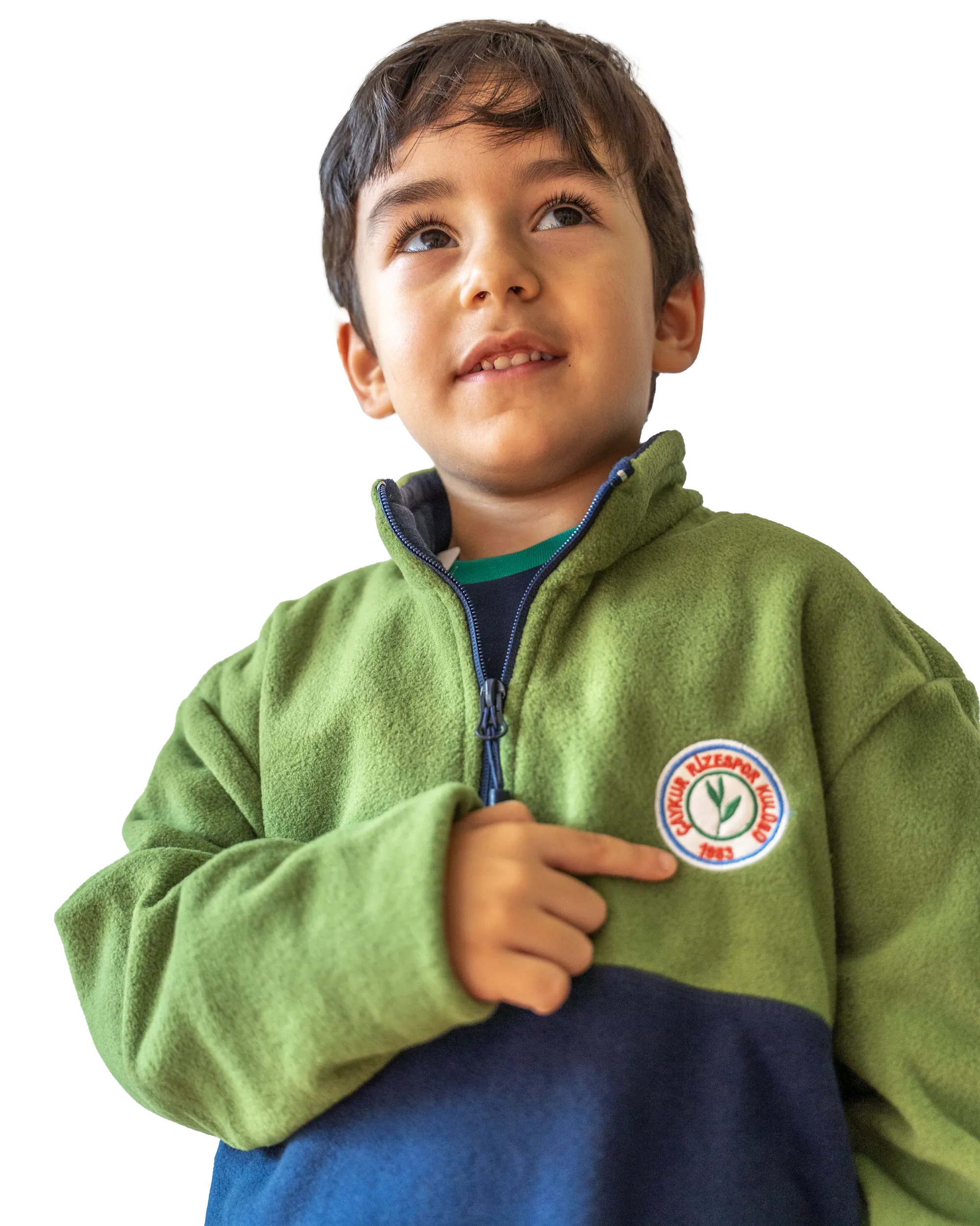 YEŞİL LACİVERT YARIM FERMUAR POLAR