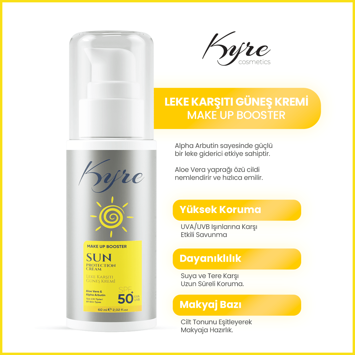 Leke Karşıtı Güneş Kremi & Makyaj Bazı 60 ML