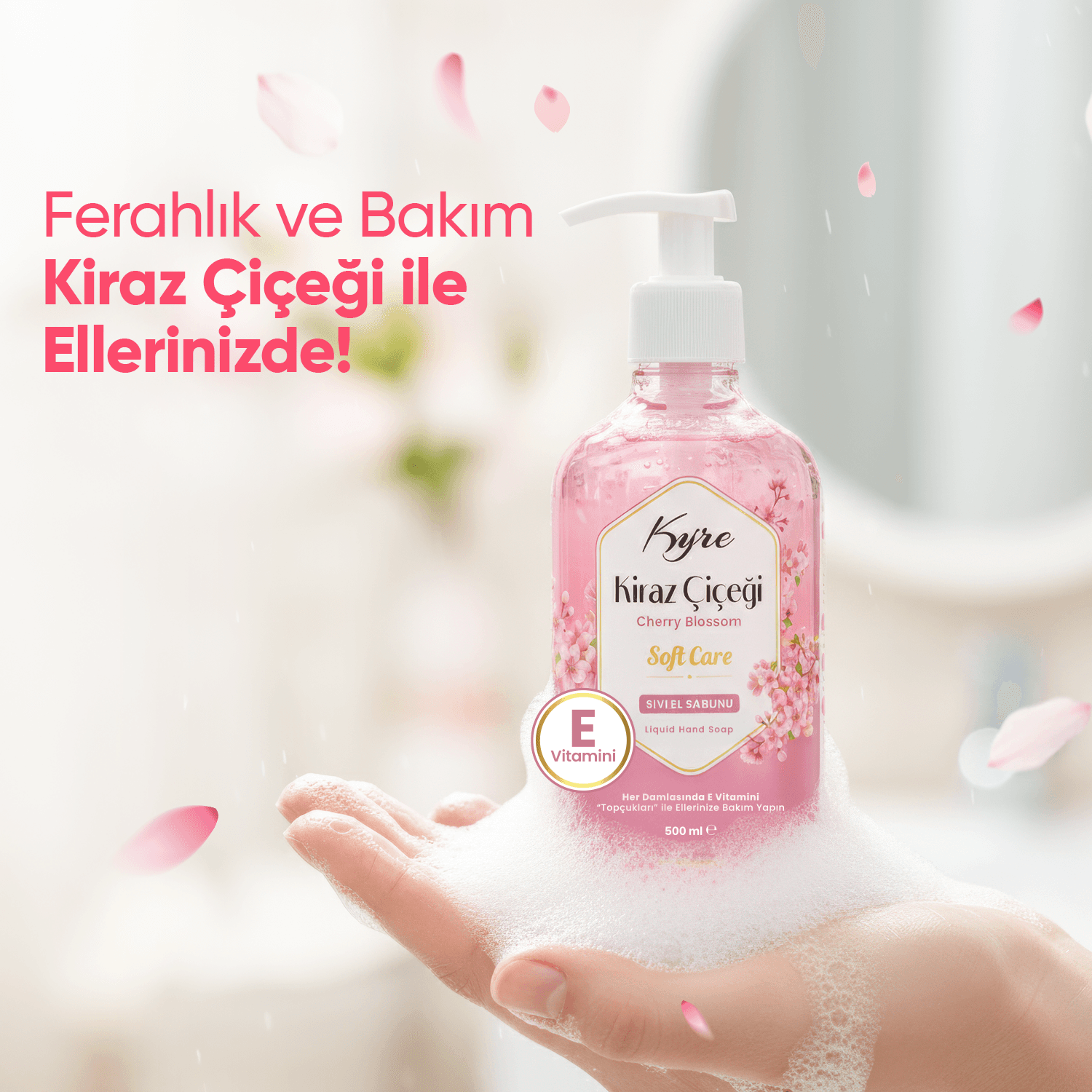 Kiraz Çiçeği Sıvı Sabun (E VİTAMİNİ TANECİKLİ)