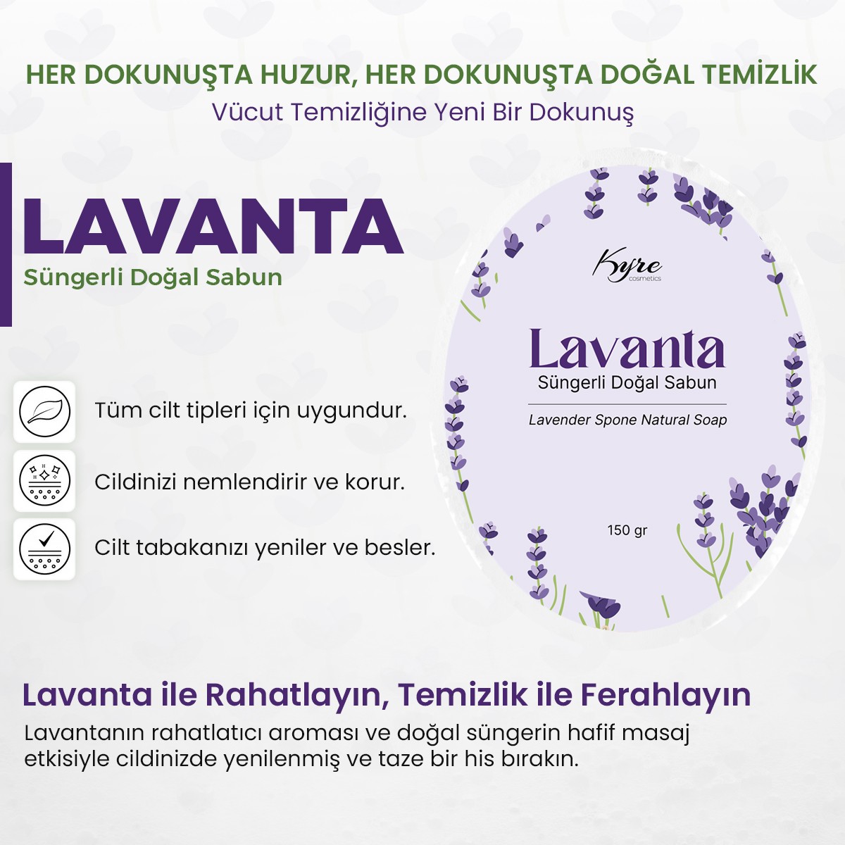 Lavanta Süngerli Sabun