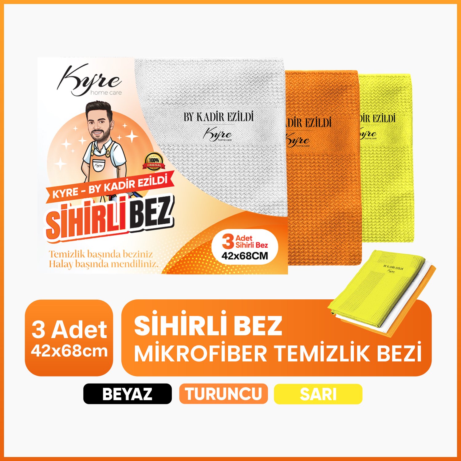 Çok Amaçlı Sihirli Bez 3 Adet | Mikrofiber Kumaş | Üstün Parlaklık & Temizlik main variant image