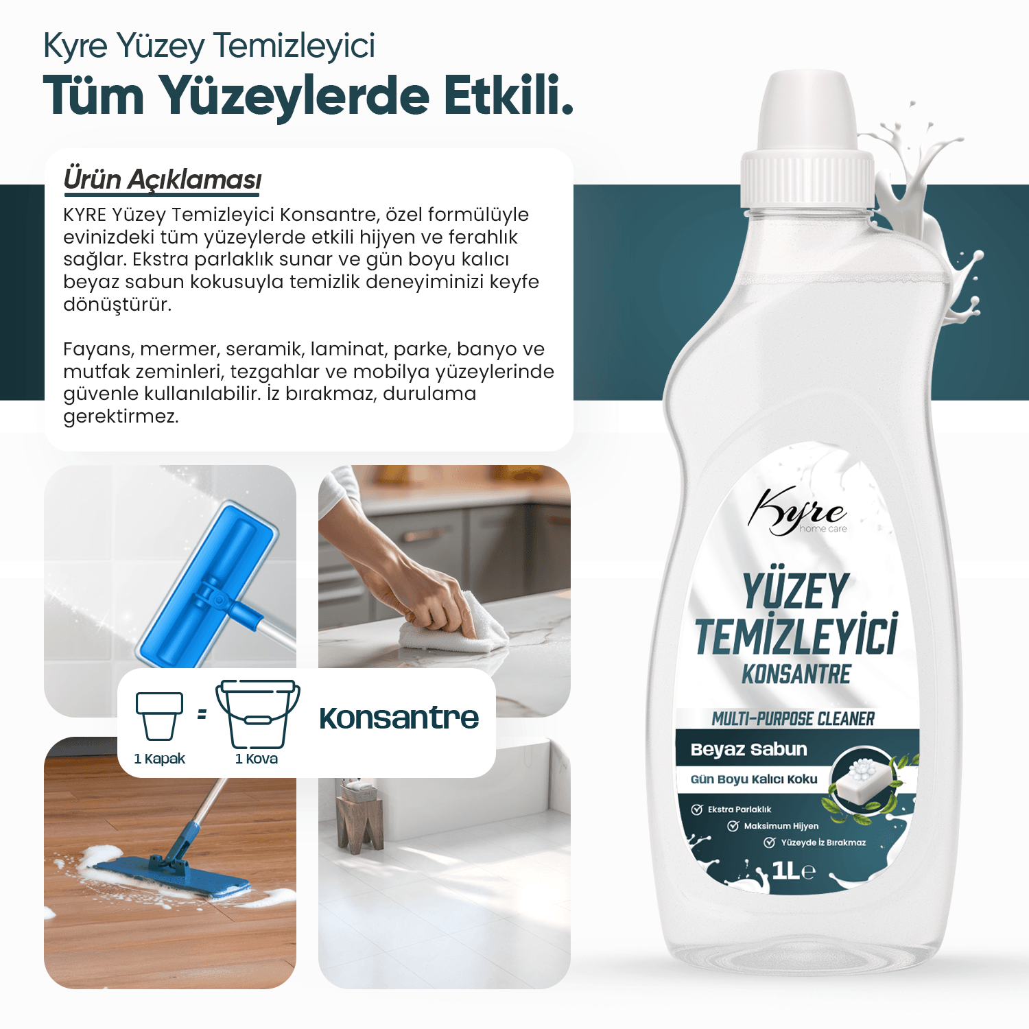 Beyaz Sabun Yüzey Temizleyici (KONSANTRE)