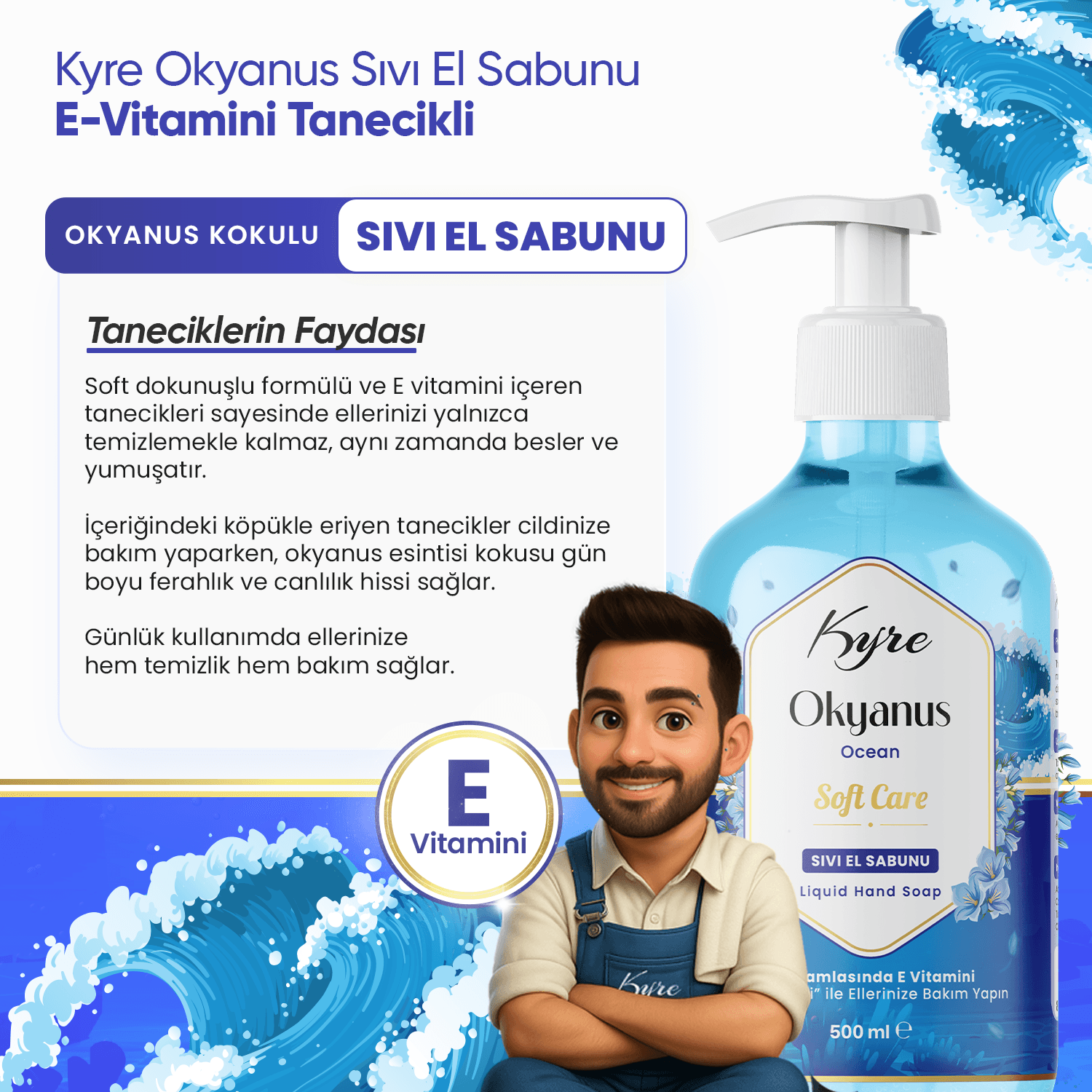Okyanus Sıvı Sabun (E VİTAMİNİ TANECİKLİ)