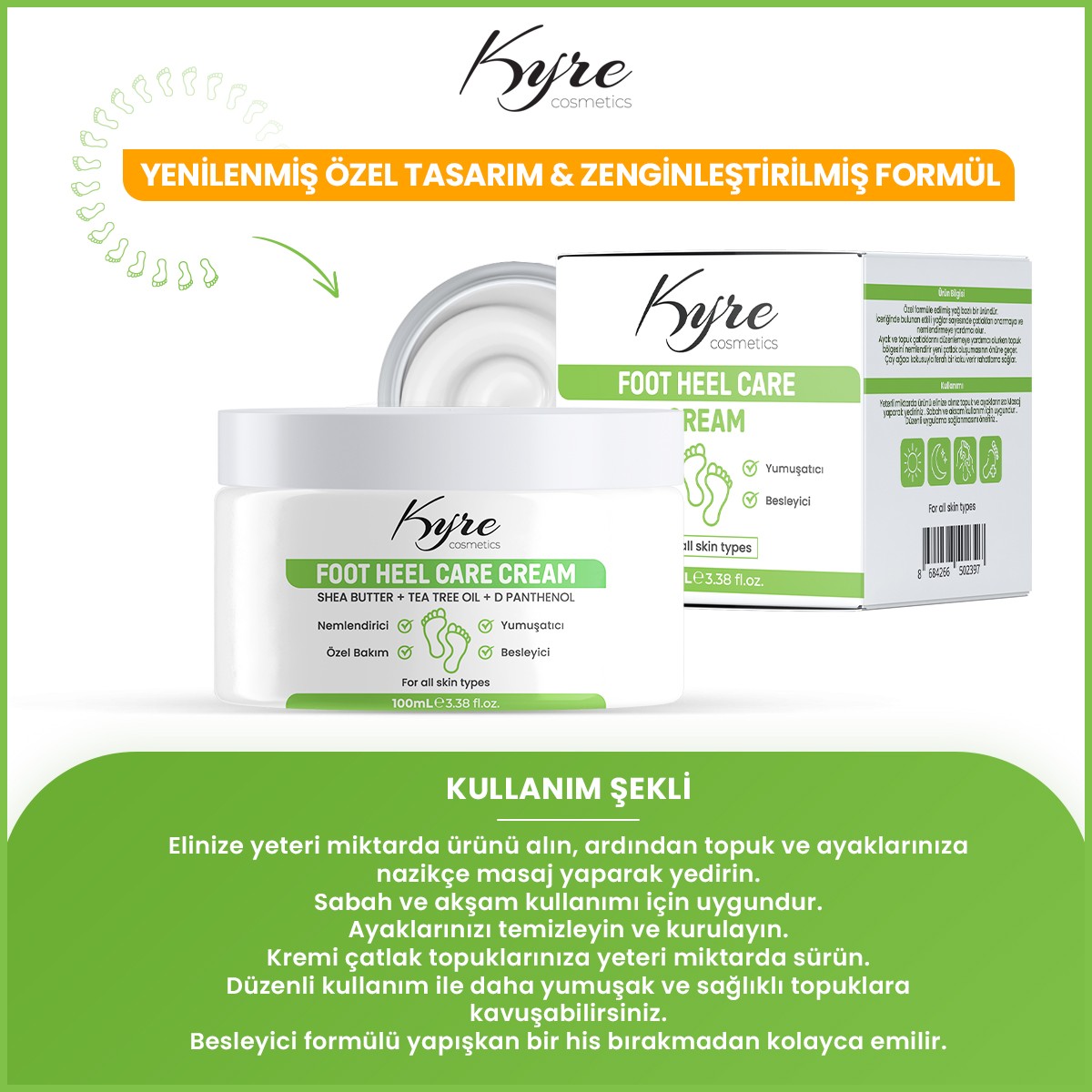 Kyre Besleyici Ve Nemlendirici Ayak Topuk Kremi 100ml