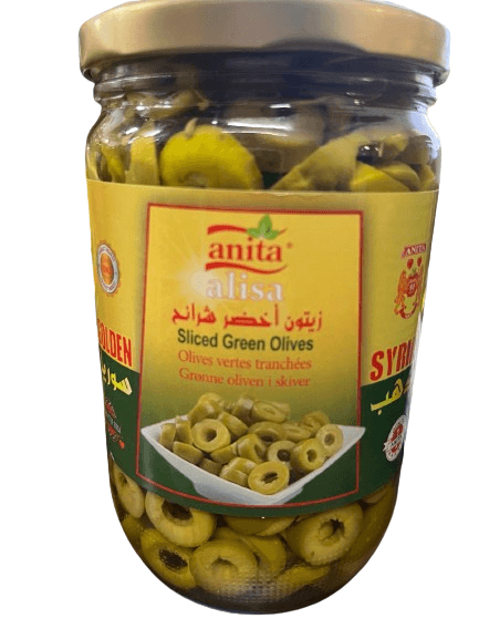  Anita Golden Syria Sliced Green Olives 640g