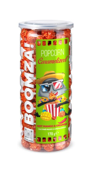 Boomza Popcorn "Spicy mango og orange smak" 170 g - Ukraina -