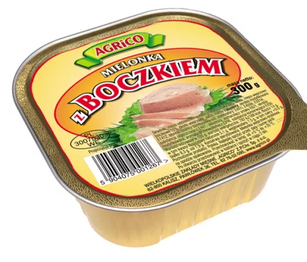 AGRICO KONSERWA MIELONKA Z BOCZKIEM 300G 