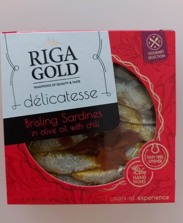 SARDINER RIGA GOLD I OLIVENOLJE M/CHILLI 120G