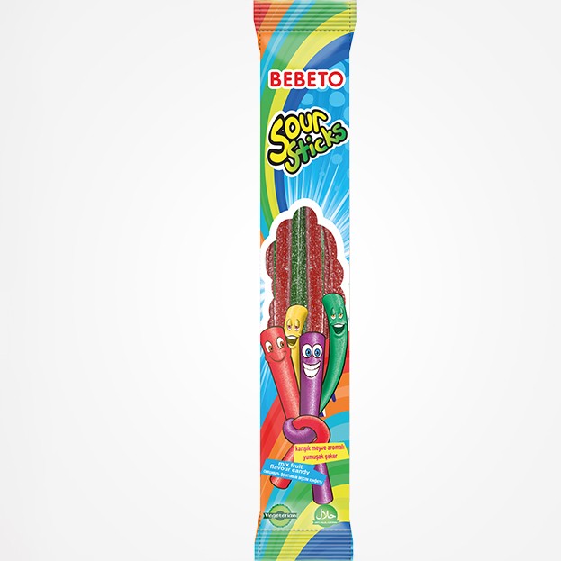 Bebeto Sour Sticks Mix Fruit Flavour Candy