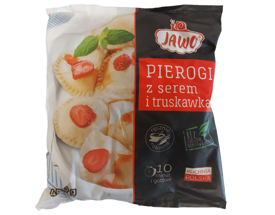 PIEROGI JAWO MED OST/JORDBÆR 450G