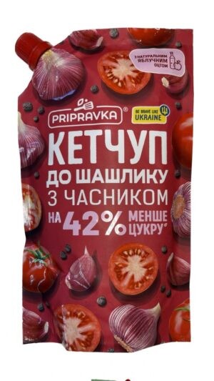 Pripravka Ketchup "For grill med hvitløk" 400gr - Ukraina -