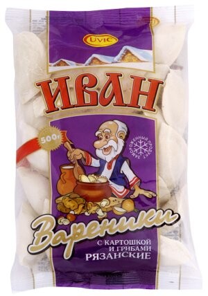 Uvic Frozen vareniks med potet og sopp "Ivan Rjazanskije" 500 gr - Litauen -