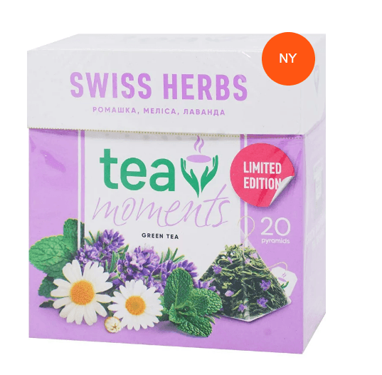 Grønn te i pyramidene "Swiss Herbs" Tea moments 34g