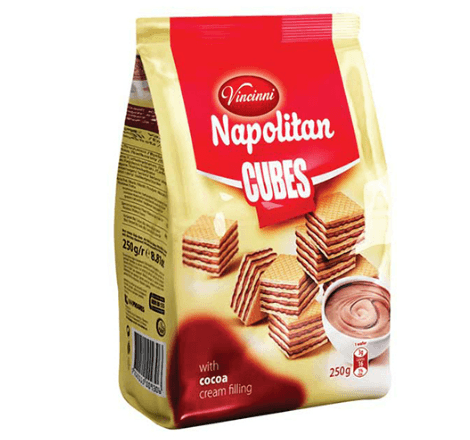 Vincinni Napolitan Cubes Cocoa 250gr