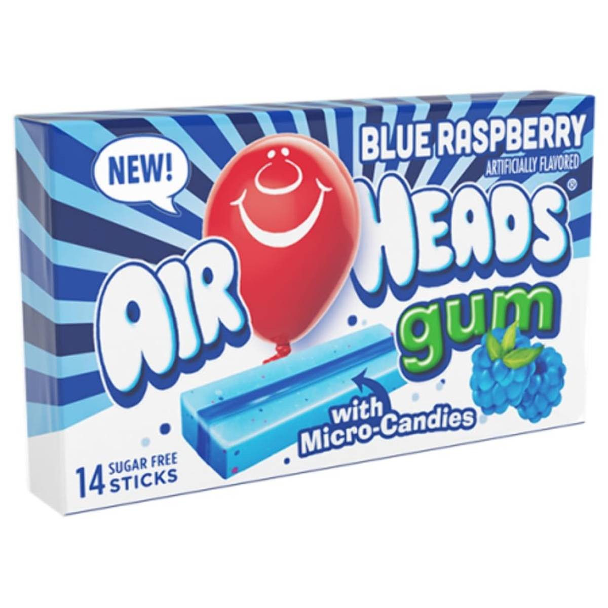 Airheads Blue Raspberry Gum Box 34g