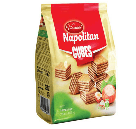 Vincinni Napolitan Cubes Hazelnut 250gr