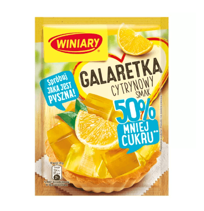 Winiary Galaretka Smak Cytrynowa 50% Less Sugar 39g