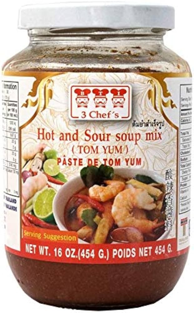 3 CHEFS Hot & sour soup mix Tom Yum 454g