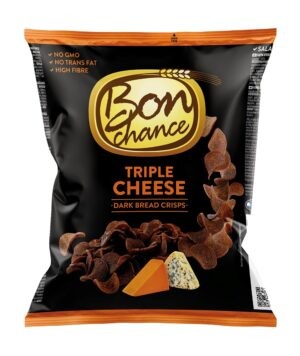 Bon Chance Mørke brødchips Trippel ost 120g