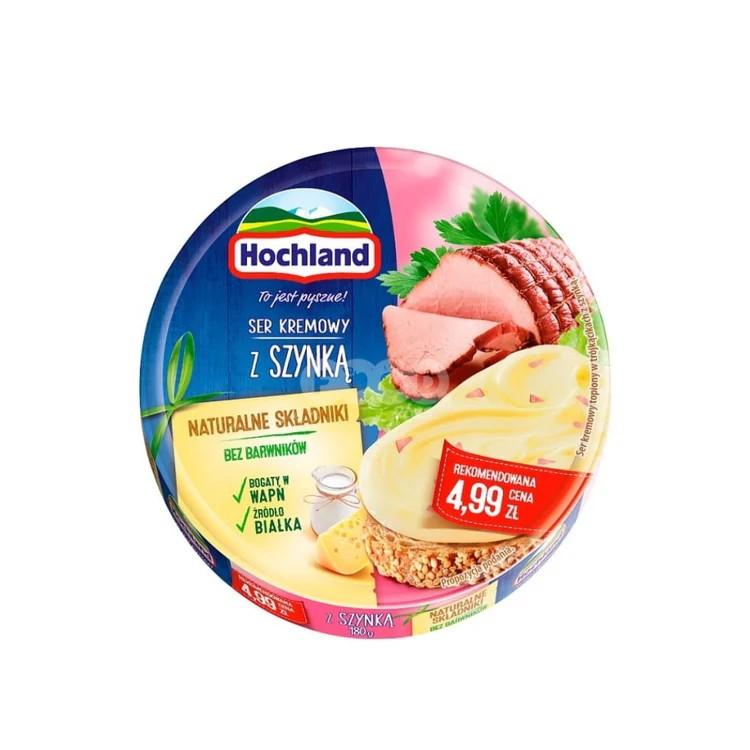 Hochland Cream Cheese With Ham in Portions 180 g